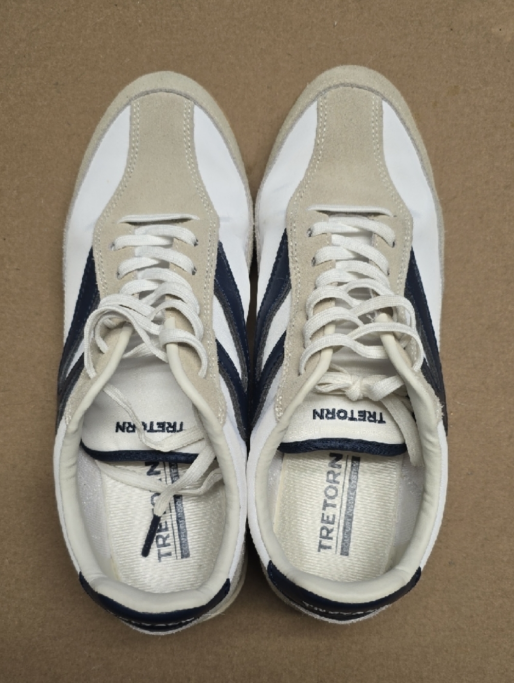 Tretorn Womens Sneakers in White & Navy Size 10m Kristine - Picture 7 of 8